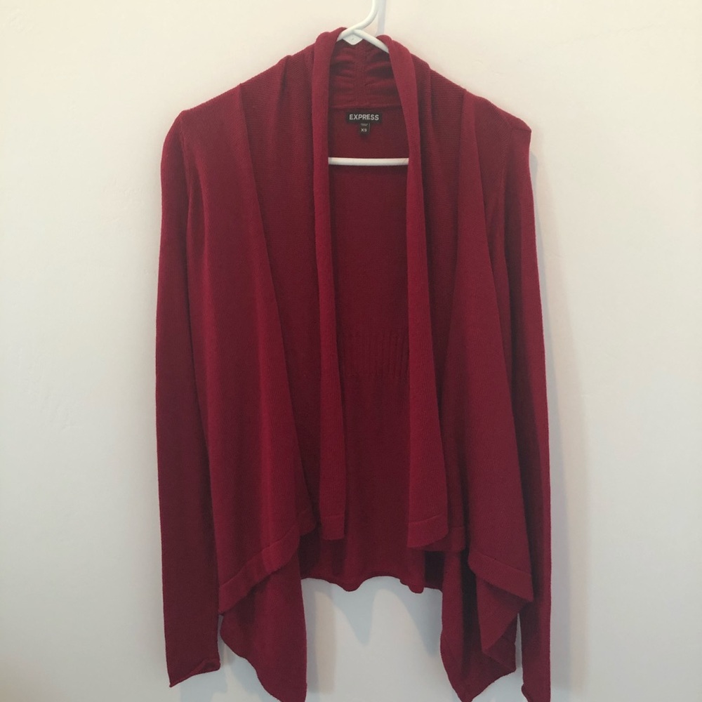 Express Red Sweater Cardigan Sz XS